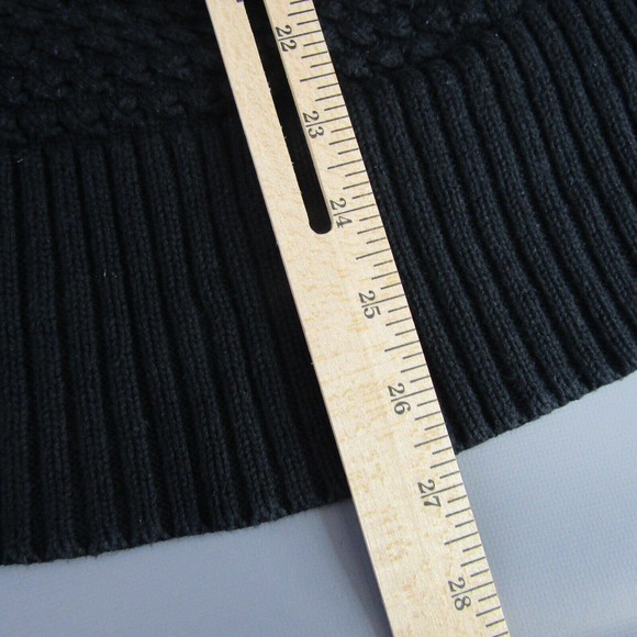 Converse One Star Cardigan Sweater Women's Size M Black Medium Open Front Mesh - Picture 9 of 9